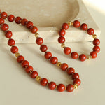 Joyful Red Stone Round Bead Bracelet - floysun