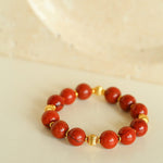 Joyful Red Stone Round Bead Bracelet - floysun