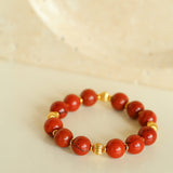 Joyful Red Stone Round Bead Bracelet - floysun