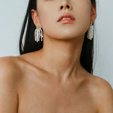 Kaguya Star & Moon Pearl Tassel Earrings - floysun