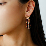 Kaguya Star & Moon Pearl Tassel Earrings - floysun