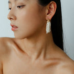 Kaguya Star & Moon Pearl Tassel Earrings - floysun
