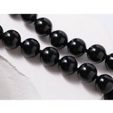 Knotted 12mm Black Onyx Beaded Necklace - floysun