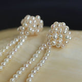 Knotted Weave Pearl Tassel Earrings - floysun