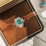 Lab - Created Paraiba Flower Ring & Pendant - floysun