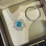 Lab - Created Paraiba Flower Ring & Pendant - floysun
