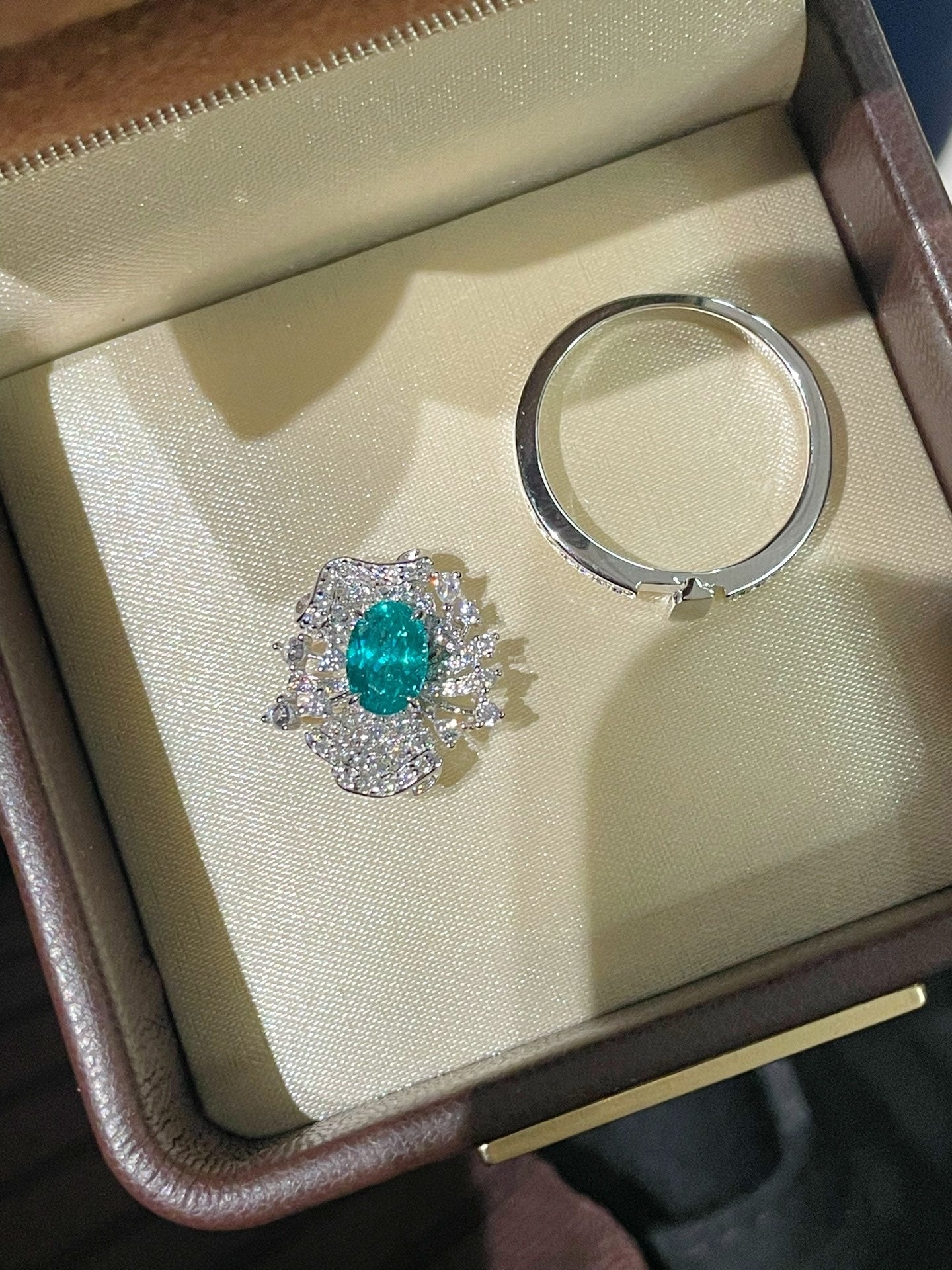 Lab - Created Paraiba Flower Ring & Pendant - floysun