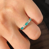 Lab - Grown Paraiba Minimalist Ring - floysun