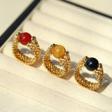 Lace Aura Natural Stone Ring - floysun