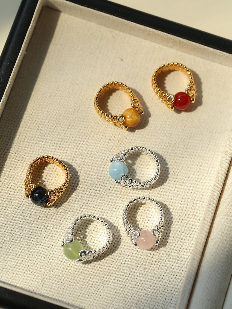 Lace Aura Natural Stone Ring - floysun