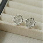 Lace Embroidered Flower Earrings - floysun