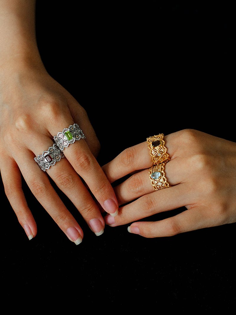 Lace Glow Wide Ring – Multiple Colors Available - floysun