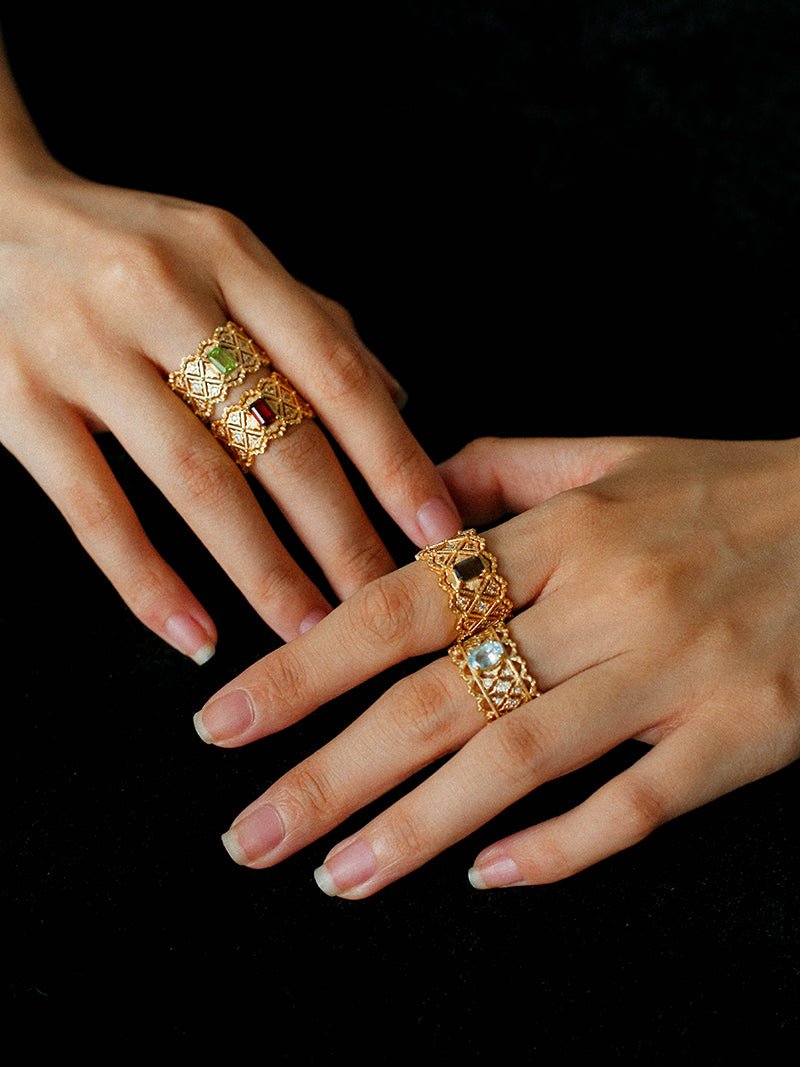Lace Glow Wide Ring – Multiple Colors Available - floysun