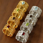 Lace Glow Wide Ring - Silver with Brown - floysun