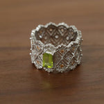 Lace Glow Wide Ring - Silver with Brown - floysun