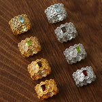 Lace Glow Wide Ring - Silver with Brown - floysun