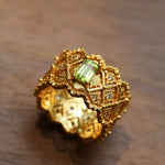 Lace Glow Wide Ring - Silver with Brown - floysun