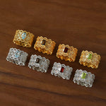 Lace Glow Wide Ring - Silver with Brown - floysun