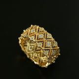 Lace Whisper Wide Ring - Gold - floysun