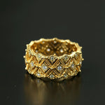 Lace Whisper Wide Ring - Gold - floysun