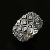 Lace Whisper Wide Ring - Silver - floysun