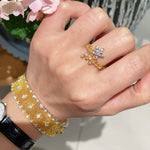 LaceCraft Openwork Pavé Cuff – 18K Gold Vermeil - floysun