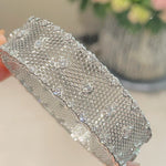 LaceCraft Openwork Pavé Cuff – White Gold Vermeil - floysun