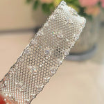 LaceCraft Openwork Pavé Cuff – White Gold Vermeil - floysun