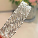 LaceCraft Openwork Pavé Cuff – White Gold Vermeil - floysun
