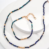 Lapis Lazuli Broken Gold Bead Necklaces - floysun