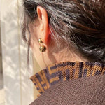 Large and Small Metal Beads Earrings - 18K Gold Vermeil - floysun