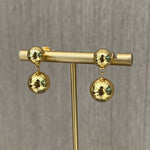 Large and Small Metal Beads Earrings - 18K Gold Vermeil - floysun