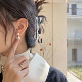 Large and Small Metal Beads Earrings - Sterling Silver - floysun