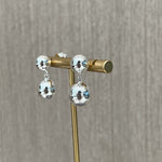 Large and Small Metal Beads Earrings - Sterling Silver - floysun