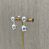 Large and Small Metal Beads Earrings - Sterling Silver - floysun