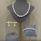 Large and Small Metal Beads Earrings - Sterling Silver - floysun