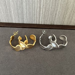 Large Imprint Earrings Irregular Hoop Earrings - floysun