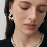 Large Imprint Earrings Irregular Hoop Earrings - floysun