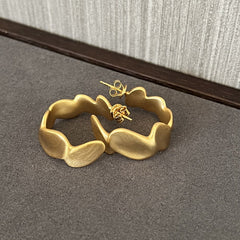 Large Imprint Earrings Irregular Hoop Earrings - floysun