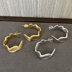 Large Imprint Earrings Irregular Hoop Earrings - floysun