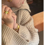 Large Imprint Earrings Irregular Hoop Earrings - floysun