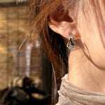 Large Imprint Earrings Irregular Hoop Earrings - floysun