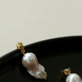 Lava Metal Baroque Pearl Drop Earrings - floysun