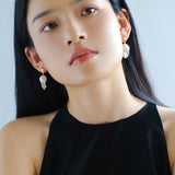 Lava Metal Baroque Pearl Drop Earrings - floysun
