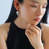Lava Metal Baroque Pearl Drop Earrings - floysun