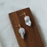 Lava Metal Baroque Pearl Drop Earrings - floysun