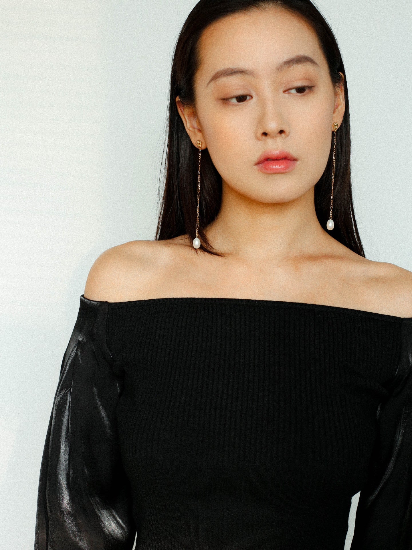 Lava Series Oval Pearl Long Earrings - floysun