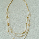Layered Natural Rice Pearl Necklace - floysun