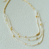 Layered Natural Rice Pearl Necklace - floysun