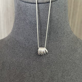 Layered Round Shell Line Pendant Necklace 925 Sterling Silver - floysun